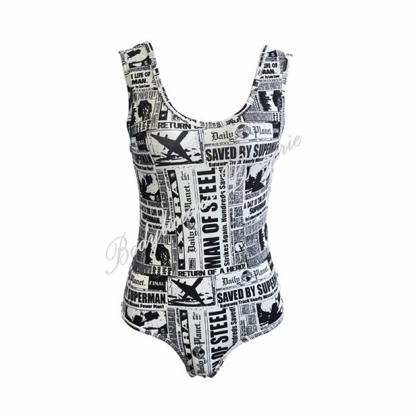 Newspaper Print Swimwear