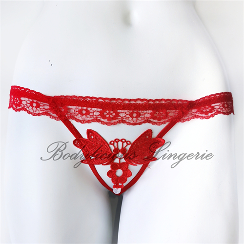 Sexy Butterfly Lace G-String With Pearl