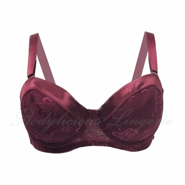 Satin Floral Underwired Bra