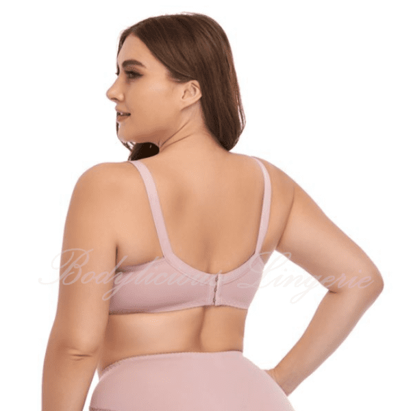 Plus Size Comfort Nylon Underwired Bra With Lace Detail