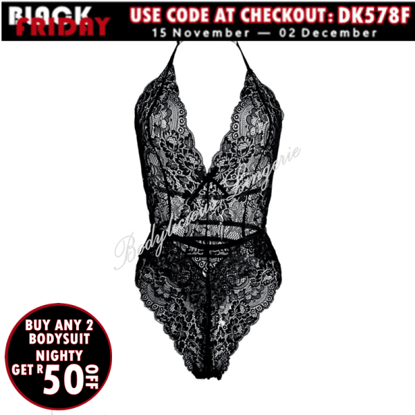 Sexy Halter Neck Lace bodysuit