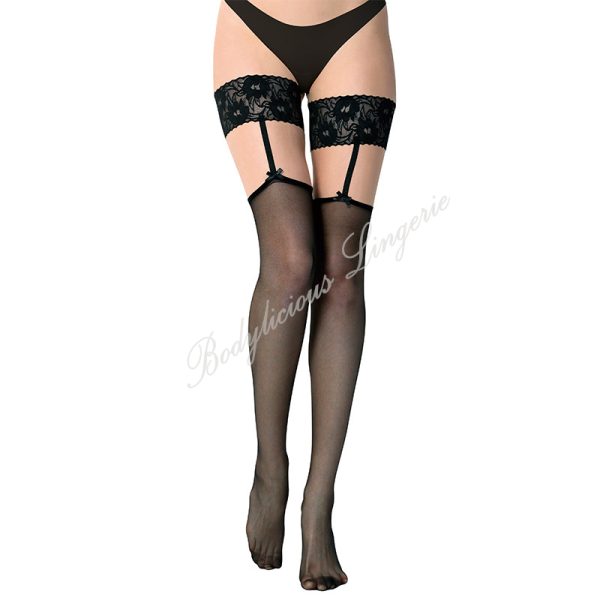 Sheer Stocking With Lace Garter