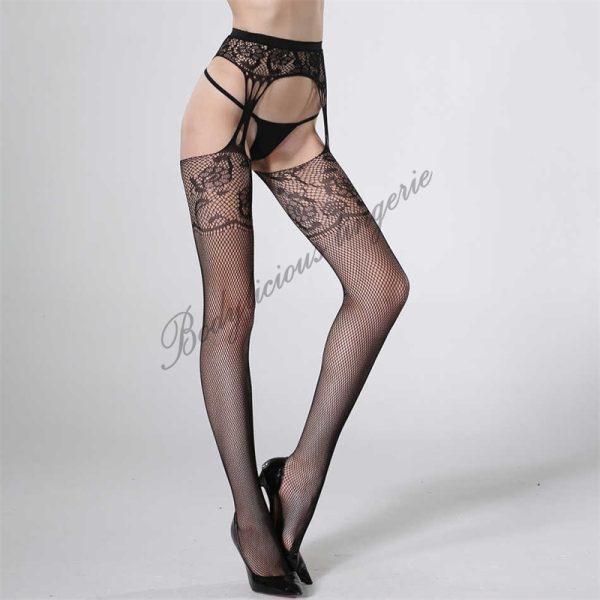 Fishnet Stockings With Lace Detail